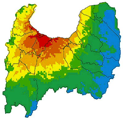Mapa de Previsão da Distribuição dos Sismos