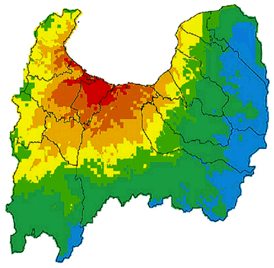 Distribution Map of Predicted Earthquake Intensity